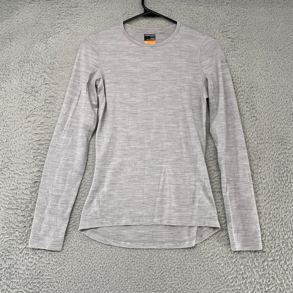 Icebreaker Bodyfit 200 Shirt Womens XS Gray Merino Wool Long Sleeve Base Layer